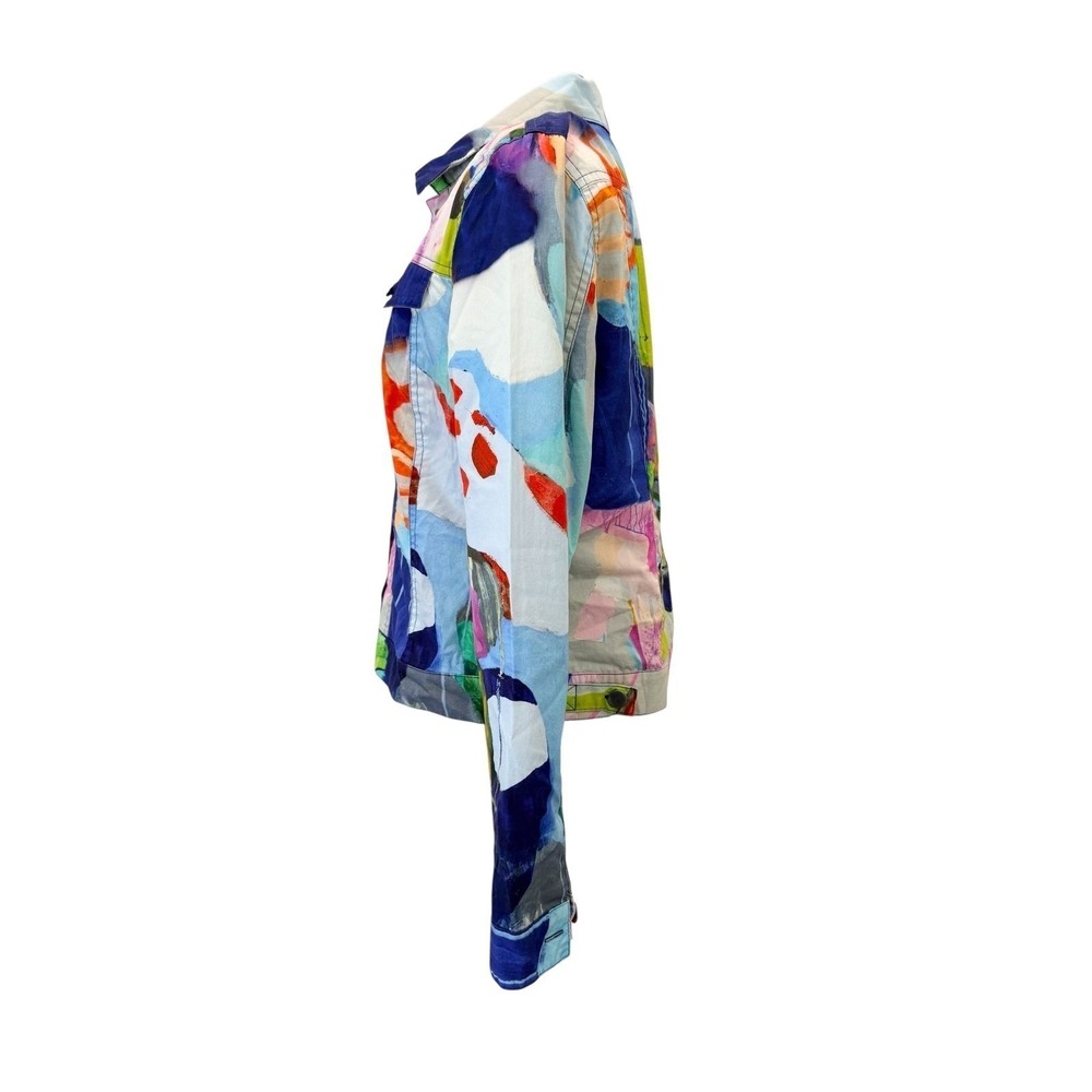 Claire Desjardins Abstract Art Jacket Cotton Wearable Art Resortwear Medium - Picture 7 of 9